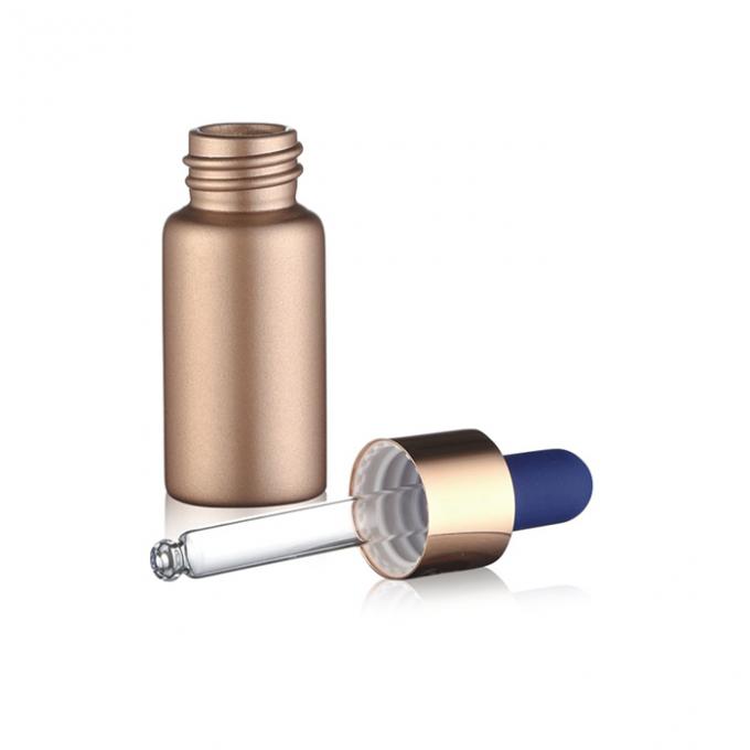 3ml Golden Cosmetic Dropper Bottles Skin Care With Metal Pump Dropper
