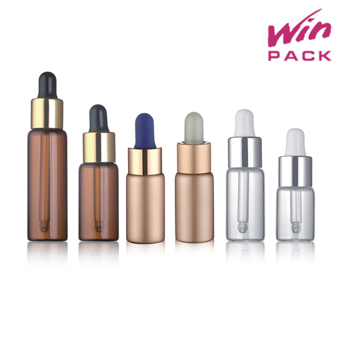 3ml Golden Cosmetic Dropper Bottles Skin Care With Metal Pump Dropper
