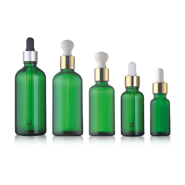 30 Ml Green Essential Oil Glass Bottle / Cosmetic Glass Bottles For