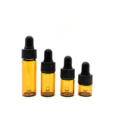 2ml 3ml 5ml Amber Essential Oil Dropper Bottles With Pipette Screw Top