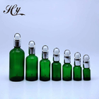 Personal Care Perfume Green Glass Dropper Bottles Screen Printing SGS