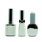 Electroplated Silver UV Gel Nail Polish Bottles With Brush Cap 10ml 15ml