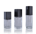 Luxury Square Empty Foundation Glass Lotion Bottles With Pump 15ml