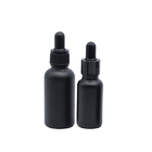 Recyclable Matte Black Glass Dropper Bottles 2oz Essential Oil Container