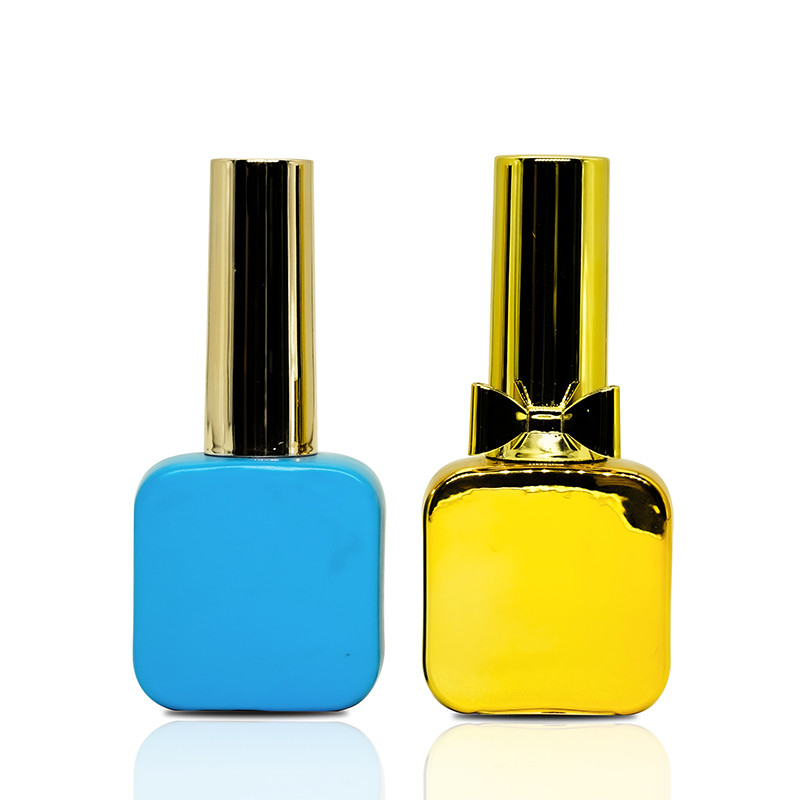 Golden Plated Glass Nail Polish With Bow On Bottle Non Toxic