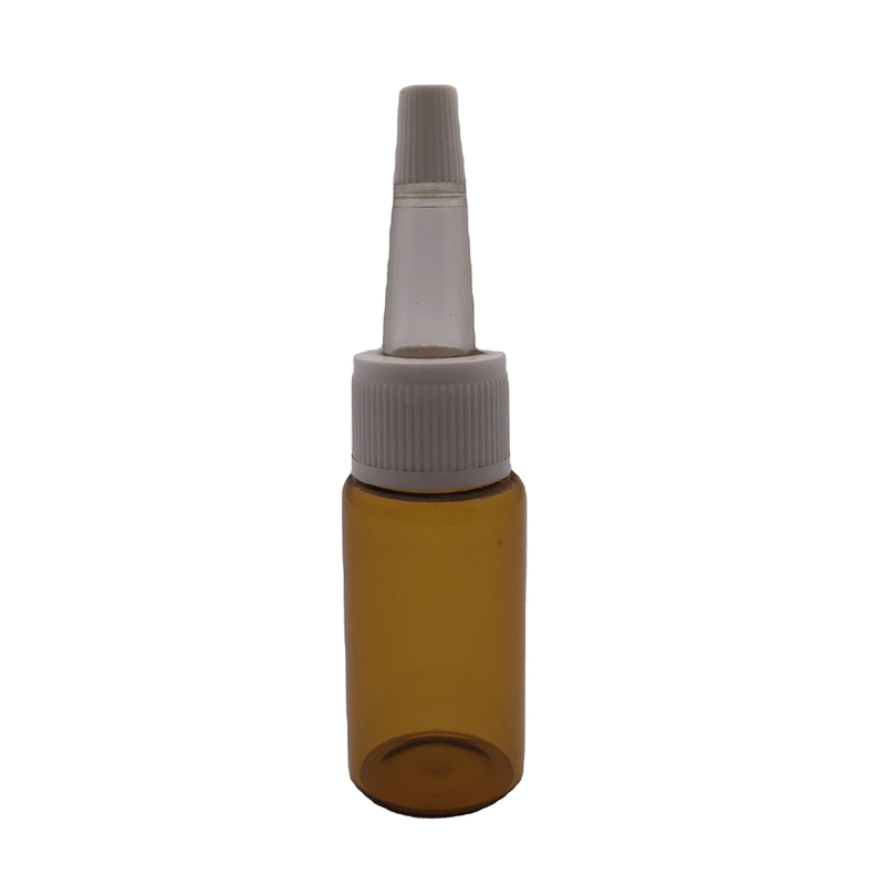 Eco Friendly Skincare Amber Tiny Glass Vials With Lids ISO 20001