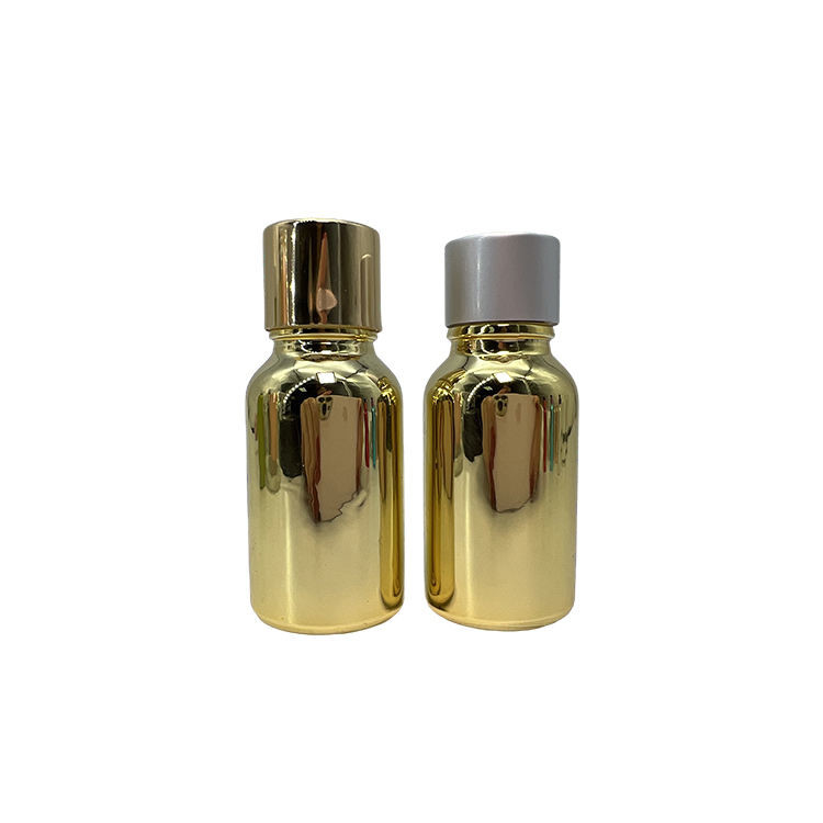 Gold Electroplating Skincare Cosmetic Dropper Bottles 2oz 3oz 4oz