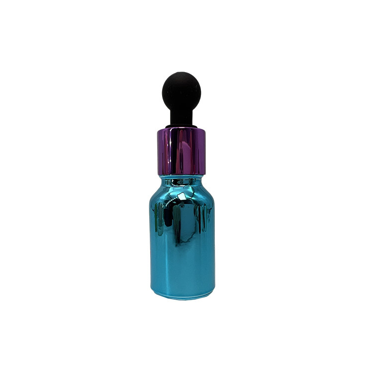 Electroplated 5ml 0.25oz Cosmetic Dropper Bottles With Screw Caps