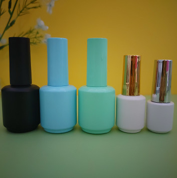 Oem 10ml 15ml Mini Nail Polish Bottles Cosmetics Glass Uv Gel With Brush In Stock