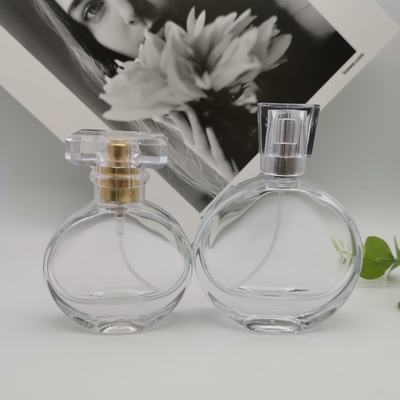 Flat Shoulder Cylinder Perfume Dispenser Bottles 50ml 100ml